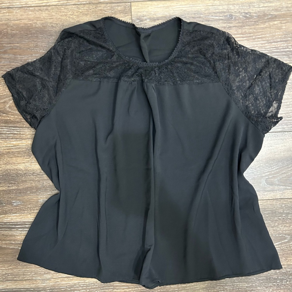 ADD ON FOR FREE - SHEIN Black Blouse with lace detail